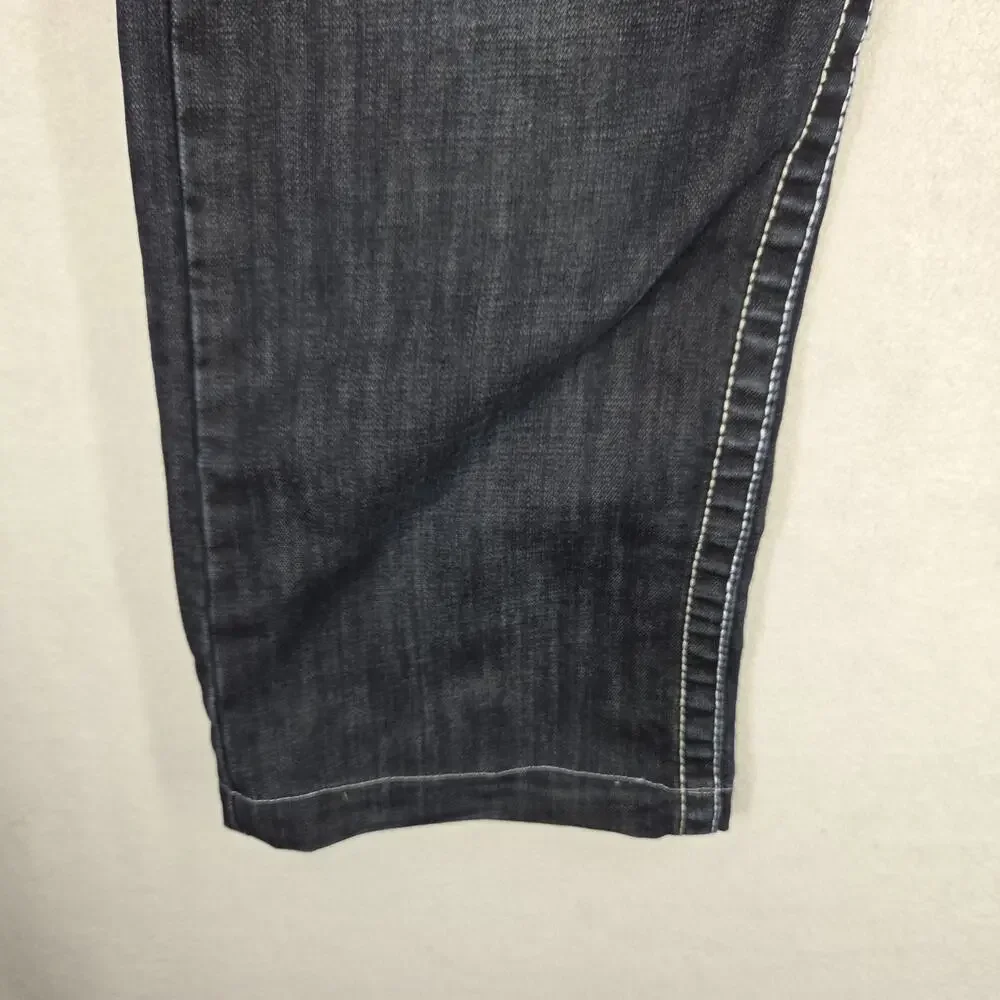 Vtg Postage Jeans 34x30 Dark Blue Cotton Denim Y2k 2000s Jean Belted Pants Retro